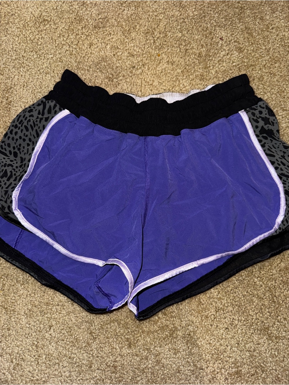 Lululemon Purple and Animal Print Shorts